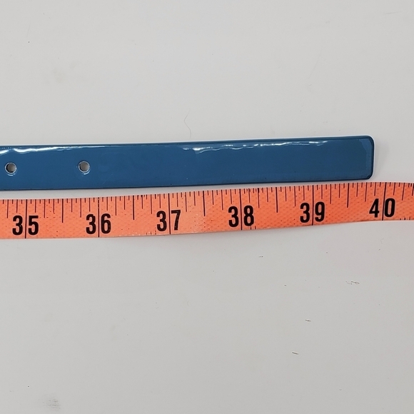 KENNETH COLE REACTION SET OF 2 SKINNY BELTS PEACOCK BLUE BLACK FLORAL WOMEN M - Picture 12 of 15